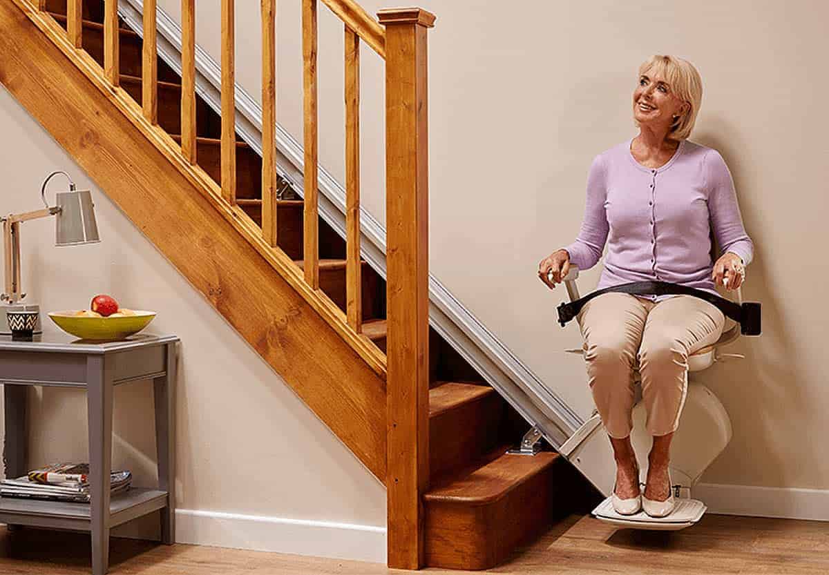 Senior, security, falls, resident, assisted living, older adults, stairlift